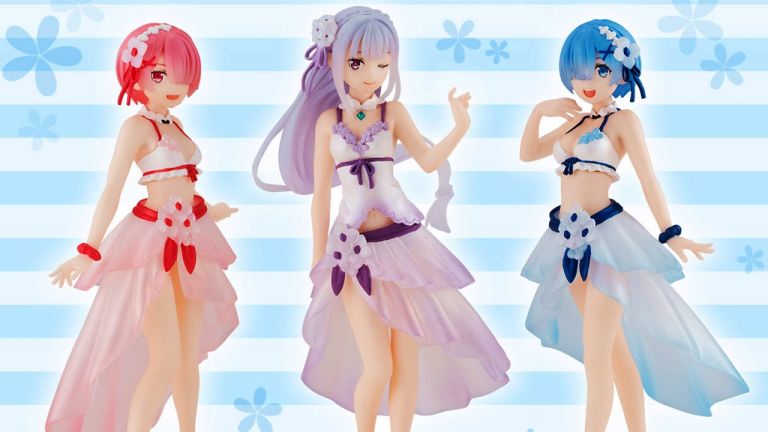 Re:Zero: Emilia, Ram y Rem inspiran un set de figuras de verano