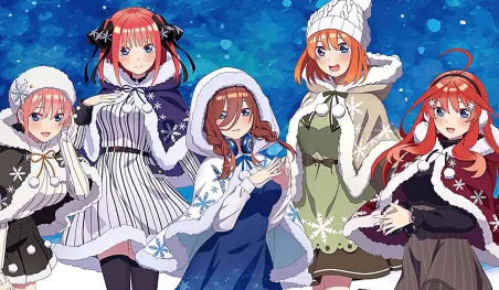 Gotoubun no Hanayome: Las quintillizas visten atuendos de invierno para nuevos productos