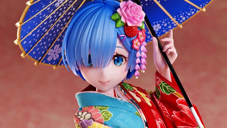 Re:Zero: Rem viste un hermoso kimono en una figura a escala