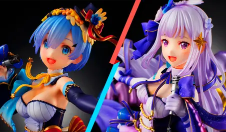 Re:Zero: Emilia, Ram y Rem se visten de idols en nuevas figuras a escala