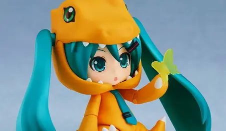 Hatsune Miku se viste de Agumon en una figura Nendoroid