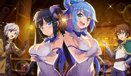 El juego para smartphones de KonoSuba! anuncia una colaboración con DanMachi