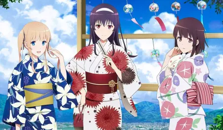 Las chicas de Saekano visten hermosos yukata para una colaboración