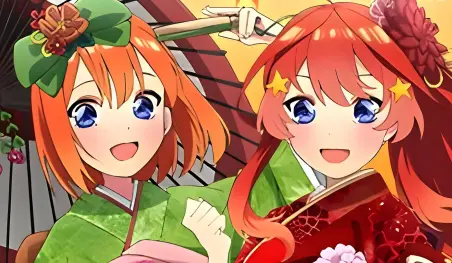 Gotoubun no Hanayome: Las chicas visten hermosos kimonos para una colaboración