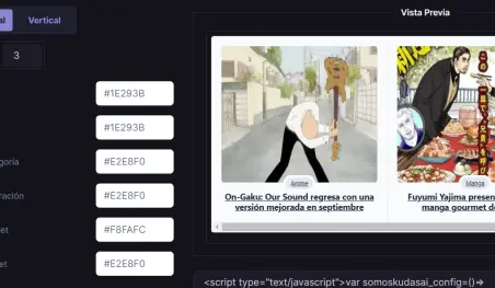 Lanzamos widget oficial para compartir noticias de anime en tu sitio web
