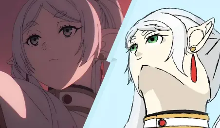 Lo hicieron canon! Madhouse anima el meme viral de Frieren mirando hacia arriba