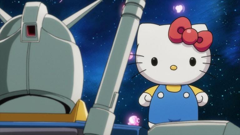 Gundam RX-78-2 se prepara para luchar contra Hello Kitty