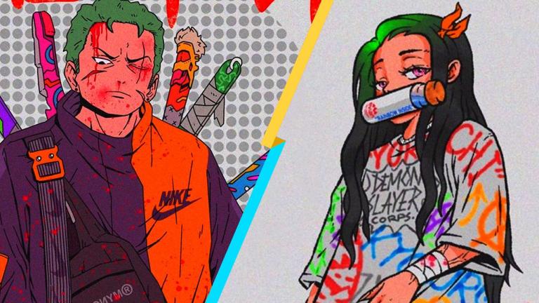 Un artista filipino dibuja personajes de anime en estilo urbano