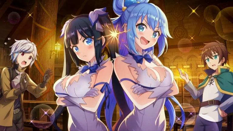 El juego para smartphones de KonoSuba! anuncia una colaboración con DanMachi