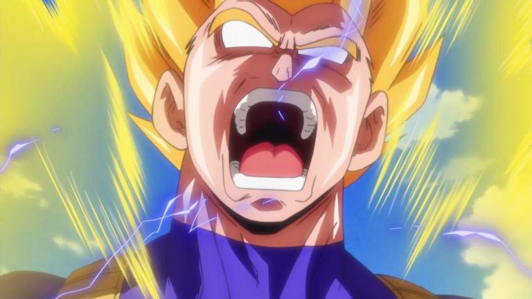 Vegeta explota contra un juguete con su voz